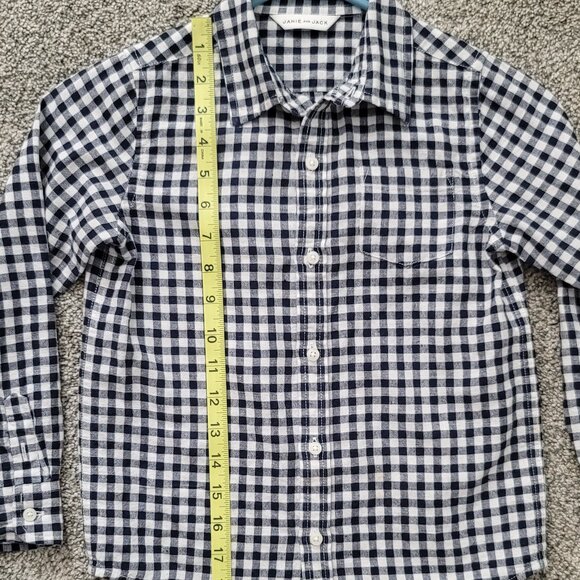 Janie & Jack Navy & White Button Down Shirt missing size tag Approx size 8 - Picture 6 of 9